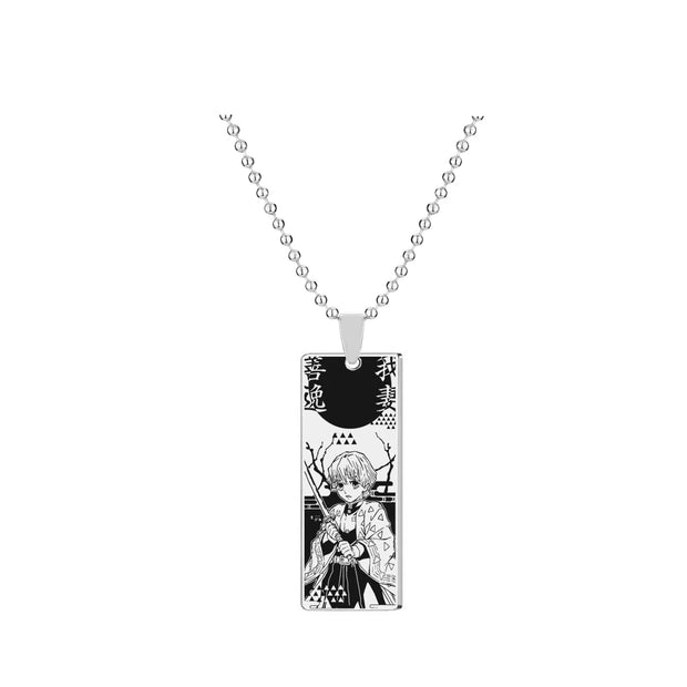 Demon Slayer Zenitsu Agatsuma Pendant Necklace – Stainless Steel Thunder Breathing Chain (Anime Jewelry for Fans & Collectors)