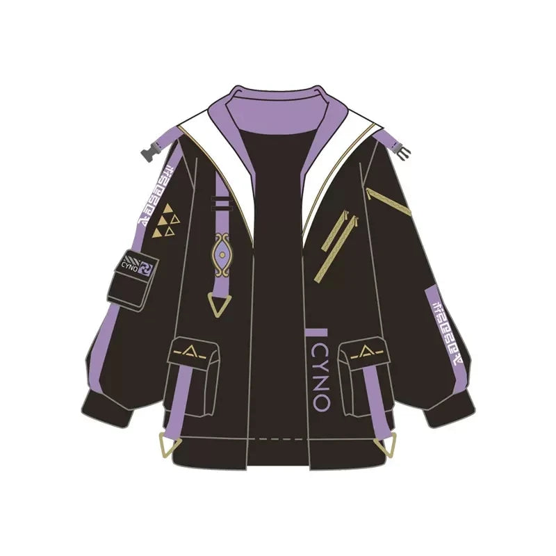 Anime Genshin Impact Cyno Cosplay Cool Hooded Coat Harajuku Casual Hoodies Sweatshirt Springs Autumn Unisex Loose Jacket Pants