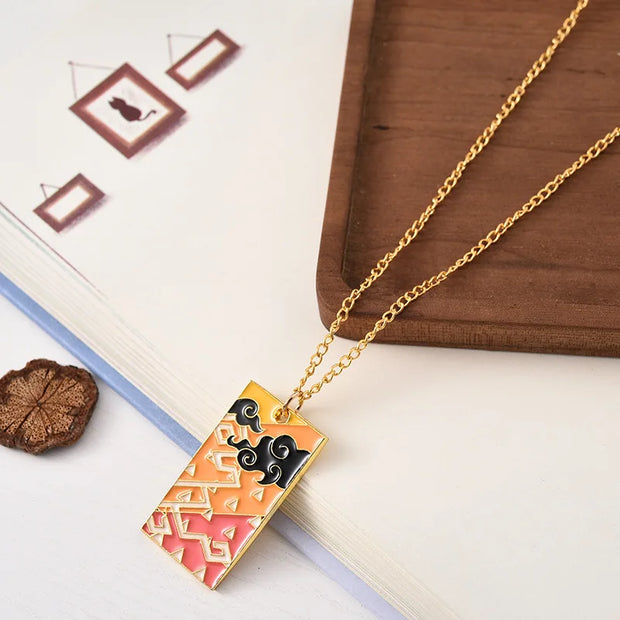 Japanese anime Demon Slayer Handsome cartoon patterned necklace anime merchandise small gift