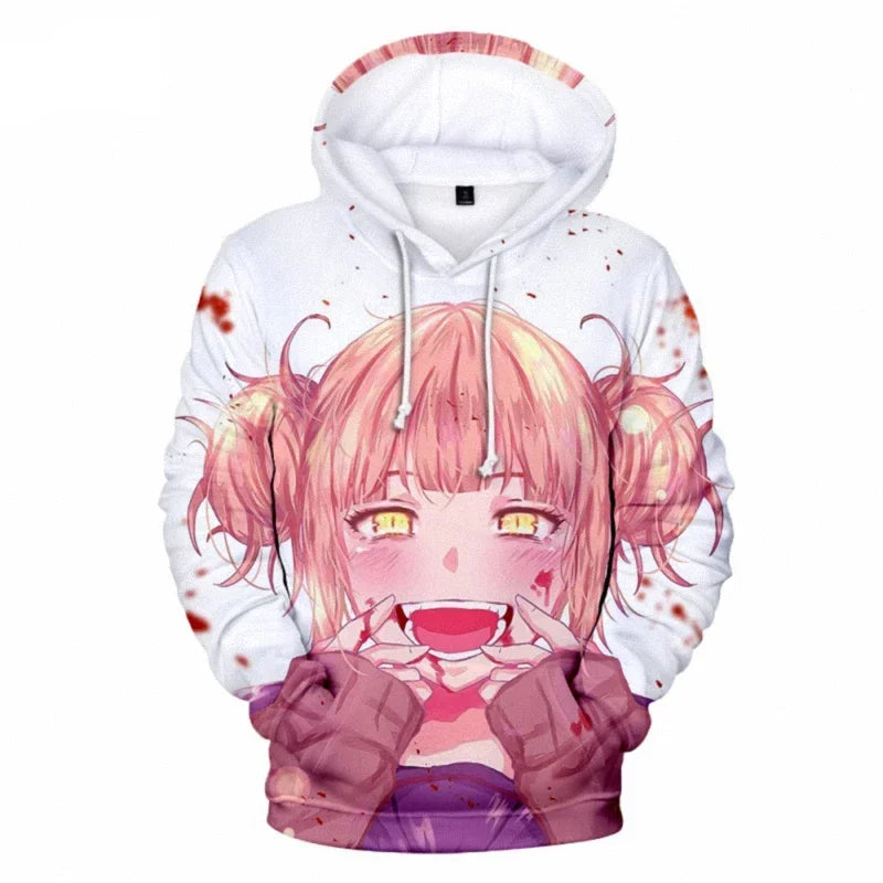 High Street Anime Himiko Toga 3D Printed Hoodie Sweatshirts Men Women Fashion Casual Pullover My Hero Academia Harajuku Hoodies