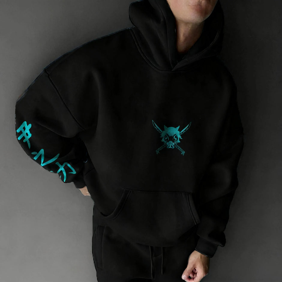 Demon Slayer Inosuke Hashibira Hoodie 2025 – Unisex Oversized Anime Pullover (Autumn/Winter Streetwear)
