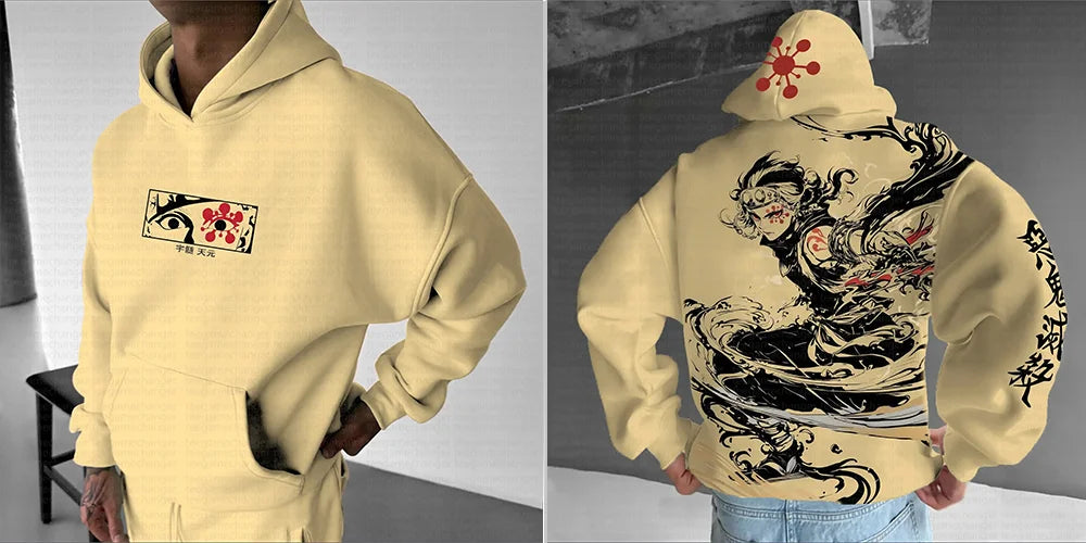 Demon Slayer Tengen Uzui Hoodie – Unisex Graphic Pullover Sweatshirt (Y2K Streetwear, Autumn Collection)