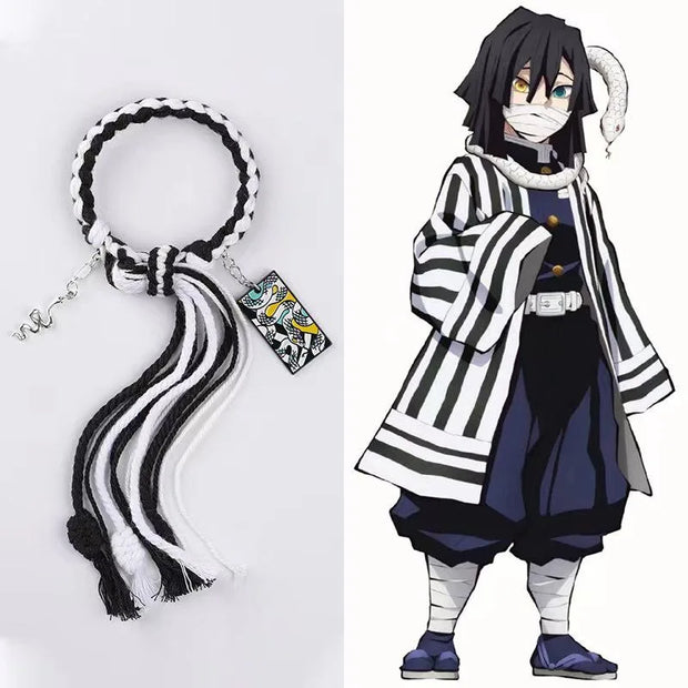 Demon Slayer Obanai Iguro Bracelet – Serpent Hashira Adjustable Braided Bracelet (Anime Fashion Jewelry for Men & Women)