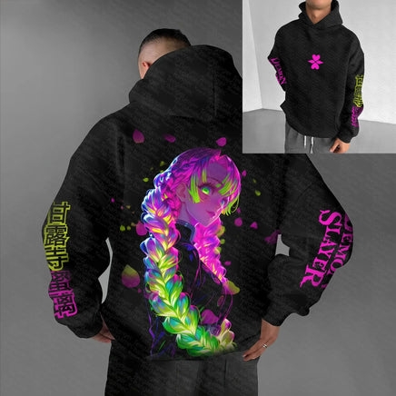 Demon Slayer Mitsuri Kanroji Hoodie – Official Bandai Loose Fit Cotton Pullover (Love Hashira Streetwear 2025)