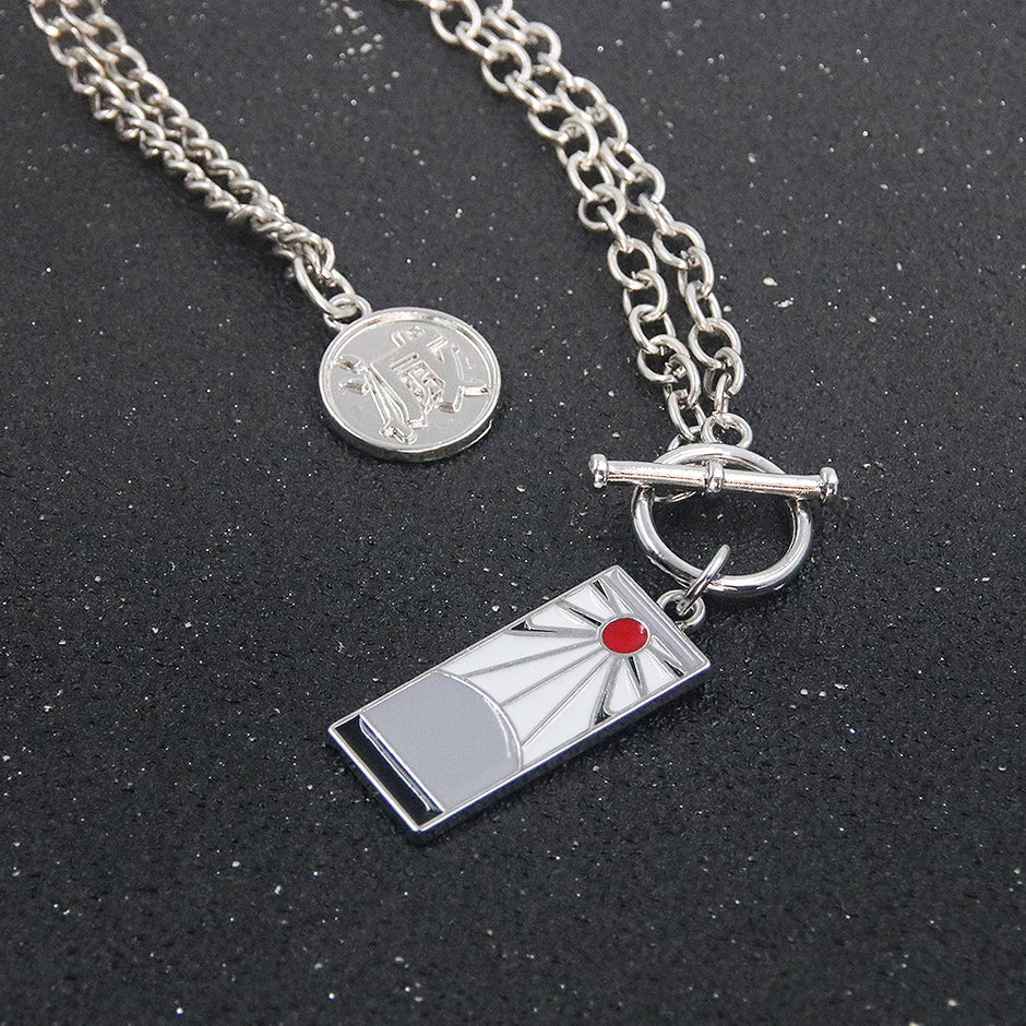 Anime Demon Slayer Tanjiro Necklace Multi-layer Collar Pendant Cool Style Punk Hundred Matching Necklace Creative Jewelry Gift