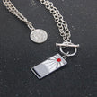 Anime Demon Slayer Tanjiro Necklace Multi-layer Collar Pendant Cool Style Punk Hundred Matching Necklace Creative Jewelry Gift