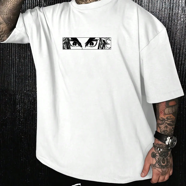 Rengoku Sword T-Shirt – Demon Slayer Flame Hashira (Black/White)