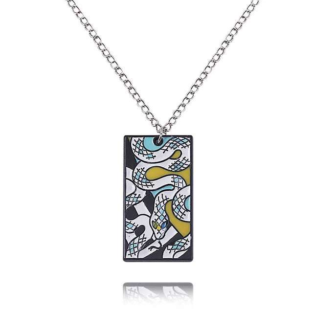 Demon Slayer Obanai Iguro Pendant Necklace – Serpent Hashira Zinc Alloy Chain (Anime Jewelry for Fans & Collectors)