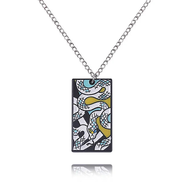 Demon Slayer Obanai Iguro Pendant Necklace – Serpent Hashira Zinc Alloy Chain (Anime Jewelry for Fans & Collectors)