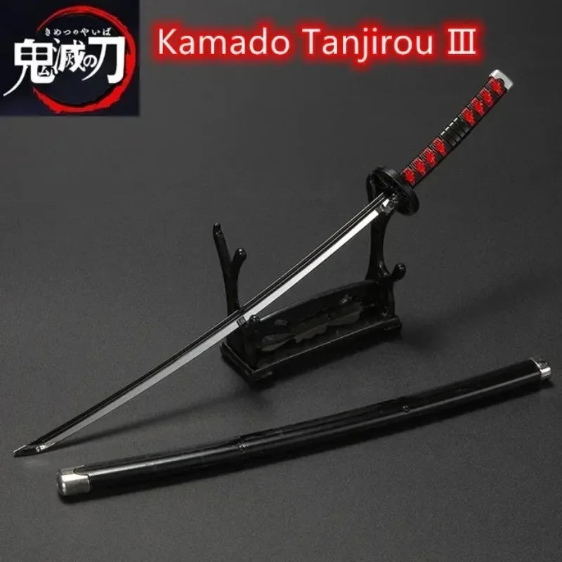 Demon Slayer 25cm Metal Katana Swords Toy Tanjirou Anime -Ghost Killer Cosplay Prop Weapon Cosplay Props Collection Home Decor