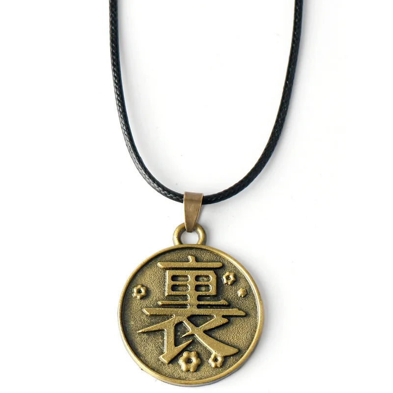 Anime Demon Slayer Pendant Necklace Kimetsu No Yaiba Metal Cosplay Accessories Prop Fashion Jewerly For Fans Collections Gifts