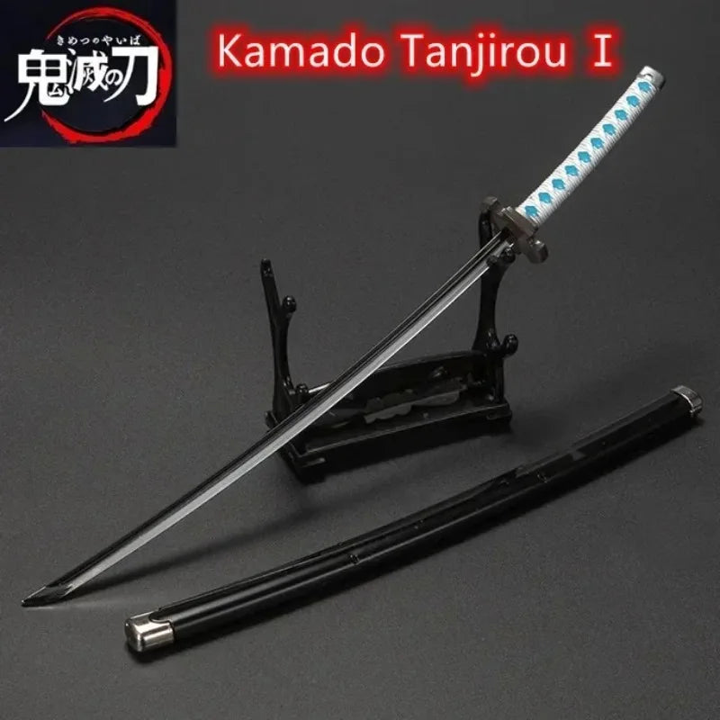 Demon Slayer 25cm Metal Katana Swords Toy Tanjirou Anime -Ghost Killer Cosplay Prop Weapon Cosplay Props Collection Home Decor