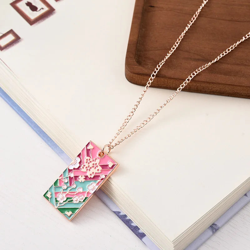 Japanese anime Demon Slayer Handsome cartoon patterned necklace anime merchandise small gift