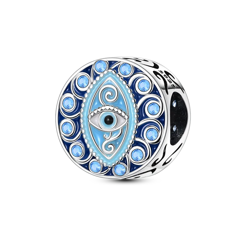 Pendant Fatima's Hand Nazar Eye Solid 925 Sterling Silver Dangle Charm Protection Pendant Women Summer Fine Jewelry