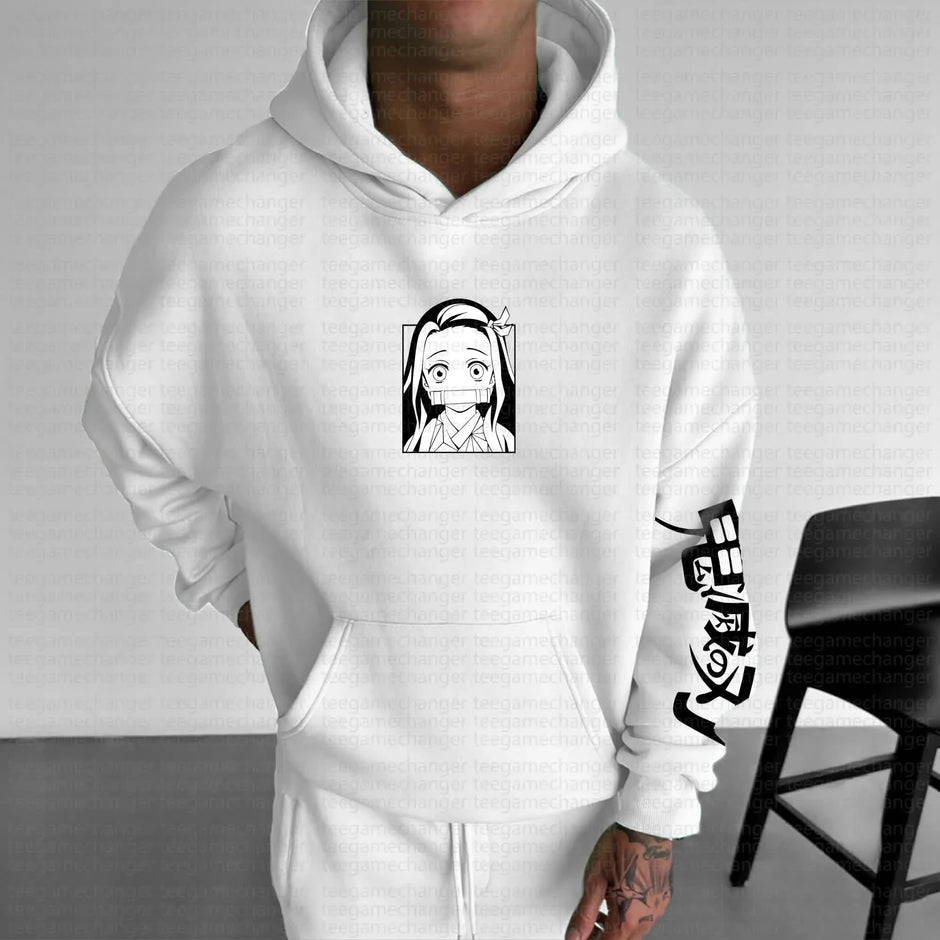 ❄️ Nezuko Hoodie – Demon Slayer Anime Pullover