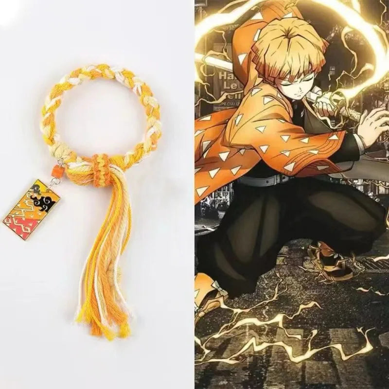 Demon Slayer Zenitsu Agatsuma Bracelet – Thunder Breathing Adjustable Braided Bracelet (Anime Fashion Jewelry for Men & Women)