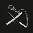 9cm Demon Slayer Hashibira Inosuke Weapon Model Keychain for Men Enamel Mini Katana Metal Key Ring Fans Car Bag Decor Jewelry