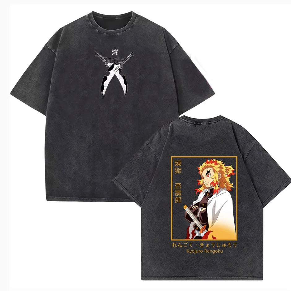 Demon Slayer Cotton T-Shirt – High Quality Anime Pastel Streetwear Tee for Men & Women (Korean Fashion & Casual Unisex Top)