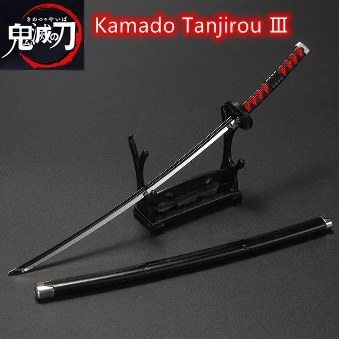 Demon Slayer 25cm Metal Katana Swords Toy Tanjirou Anime -Ghost Killer Cosplay Prop Weapon Cosplay Props Collection Home Decor