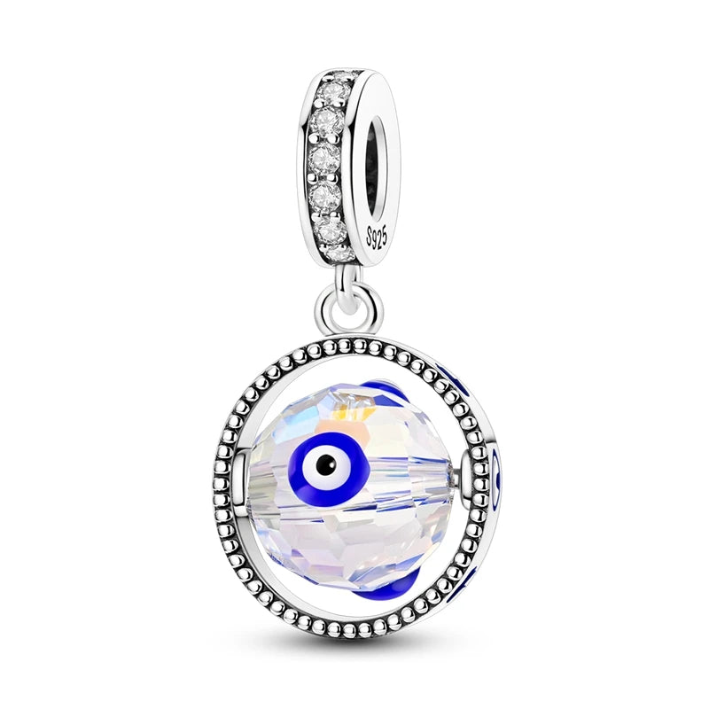Pendant Fatima's Hand Nazar Eye Solid 925 Sterling Silver Dangle Charm Protection Pendant Women Summer Fine Jewelry
